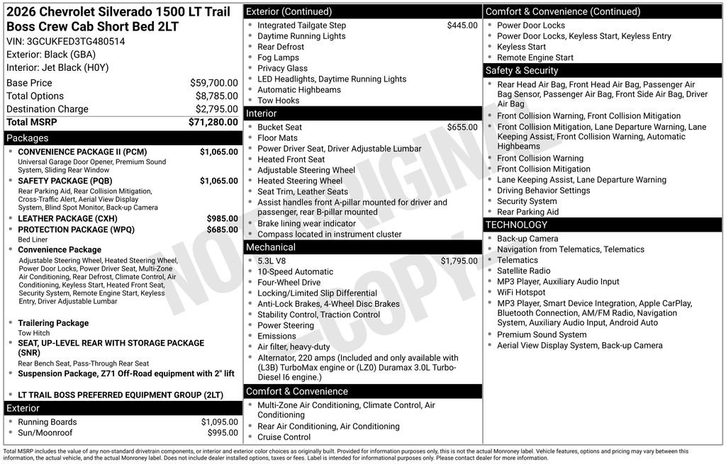 New 2026 Chevrolet Silverado 1500 LT Trail Boss w/ Safety Package AWD/4WD image 3