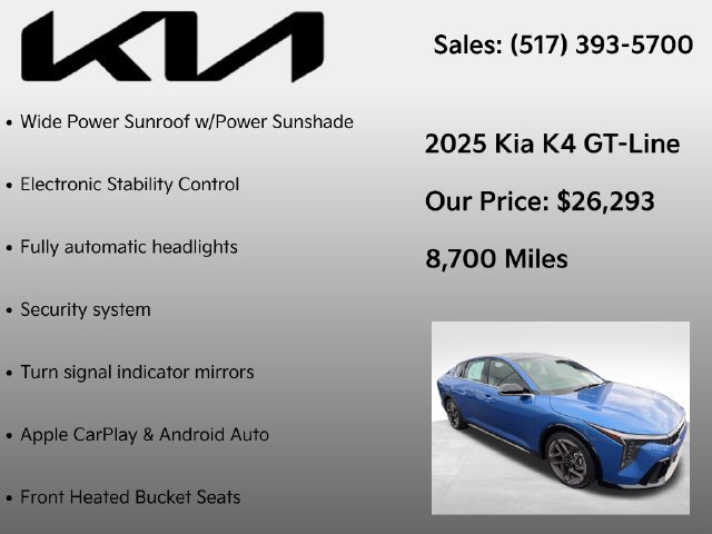Certified 2025 Kia K4 GT-Line w/ GT-Line Sunroof Package FWD image 12