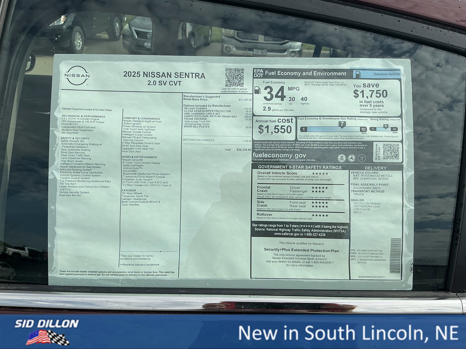 New 2025 Nissan Sentra SV w/ Trunk Package image 13