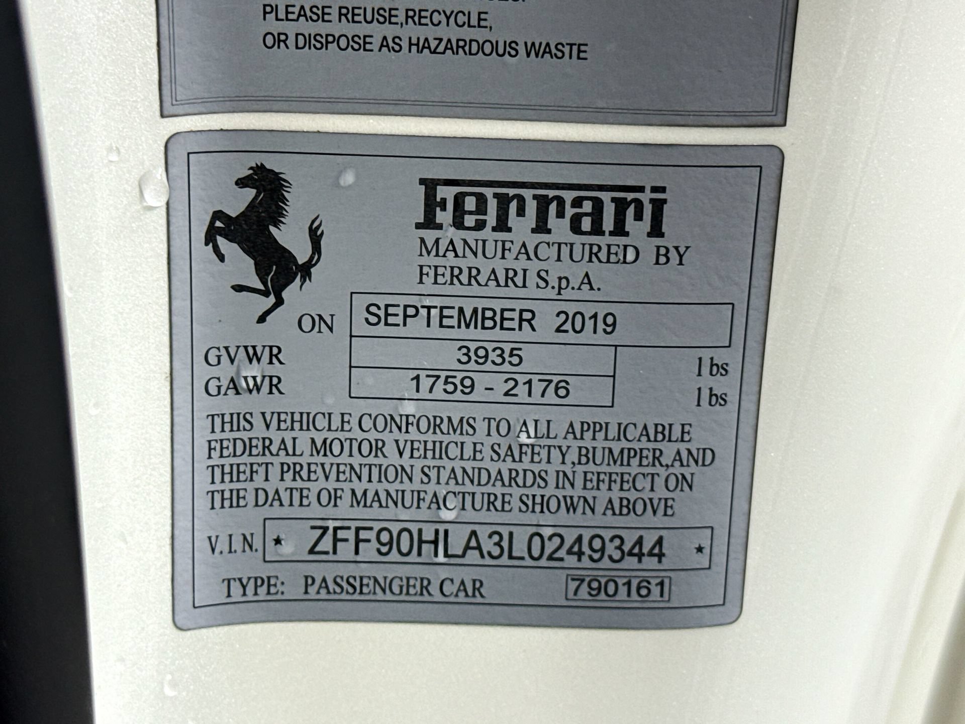 Certified 2020 Ferrari 488 Pista Coupe RWD image 27