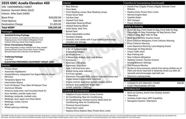 Certified 2025 GMC Acadia Elevation image 41