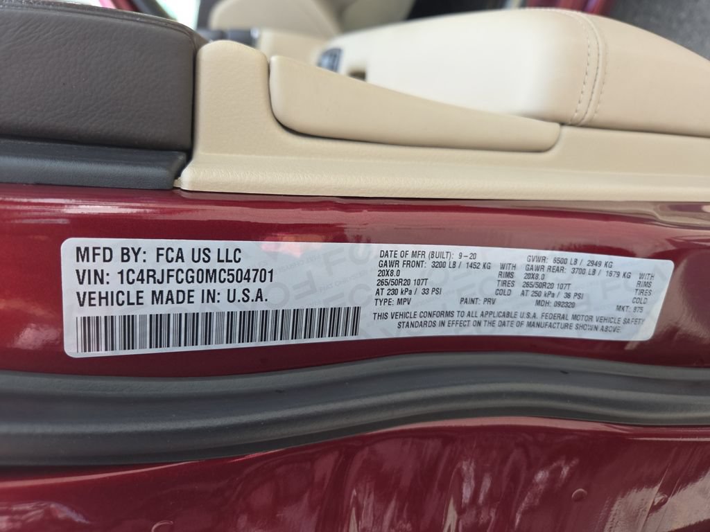 Certified 2021 Jeep Grand Cherokee Overland AWD/4WD image 19