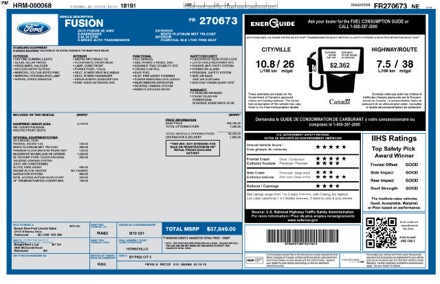 Used 2015 Ford Fusion SE w/ Equipment Group 202A AWD/4WD image 35