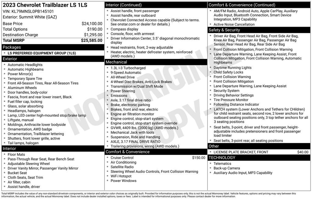 Used 2023 Chevrolet TrailBlazer LS AWD/4WD image 30
