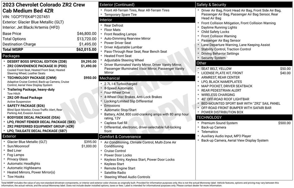 Used 2023 Chevrolet Colorado ZR2 w/ Desert Boss Special Edition image 6