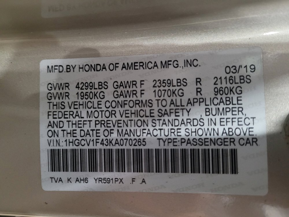 Used 2019 Honda Accord EX image 33