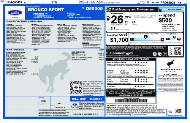 Used 2023 Ford Bronco Sport Big Bend w/ Convenience Package AWD/4WD image 34