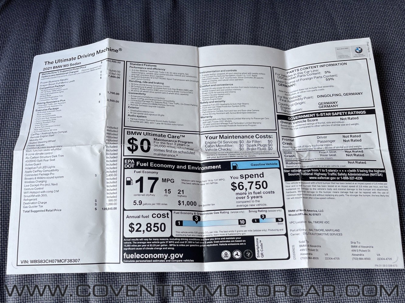 Used 2021 BMW M5 w/ Competition Package image 12