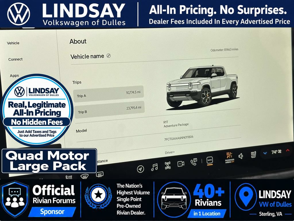 Used 2022 Rivian R1T Adventure AWD/4WD image 24