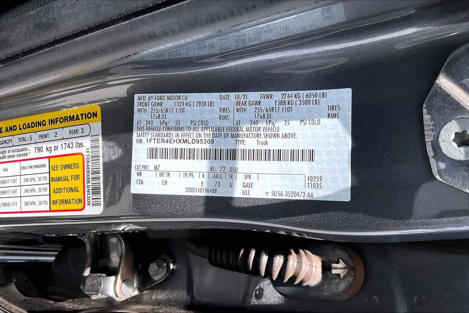 Certified 2021 Ford Ranger XL w/ Equipment Group 101A High RWD image 20