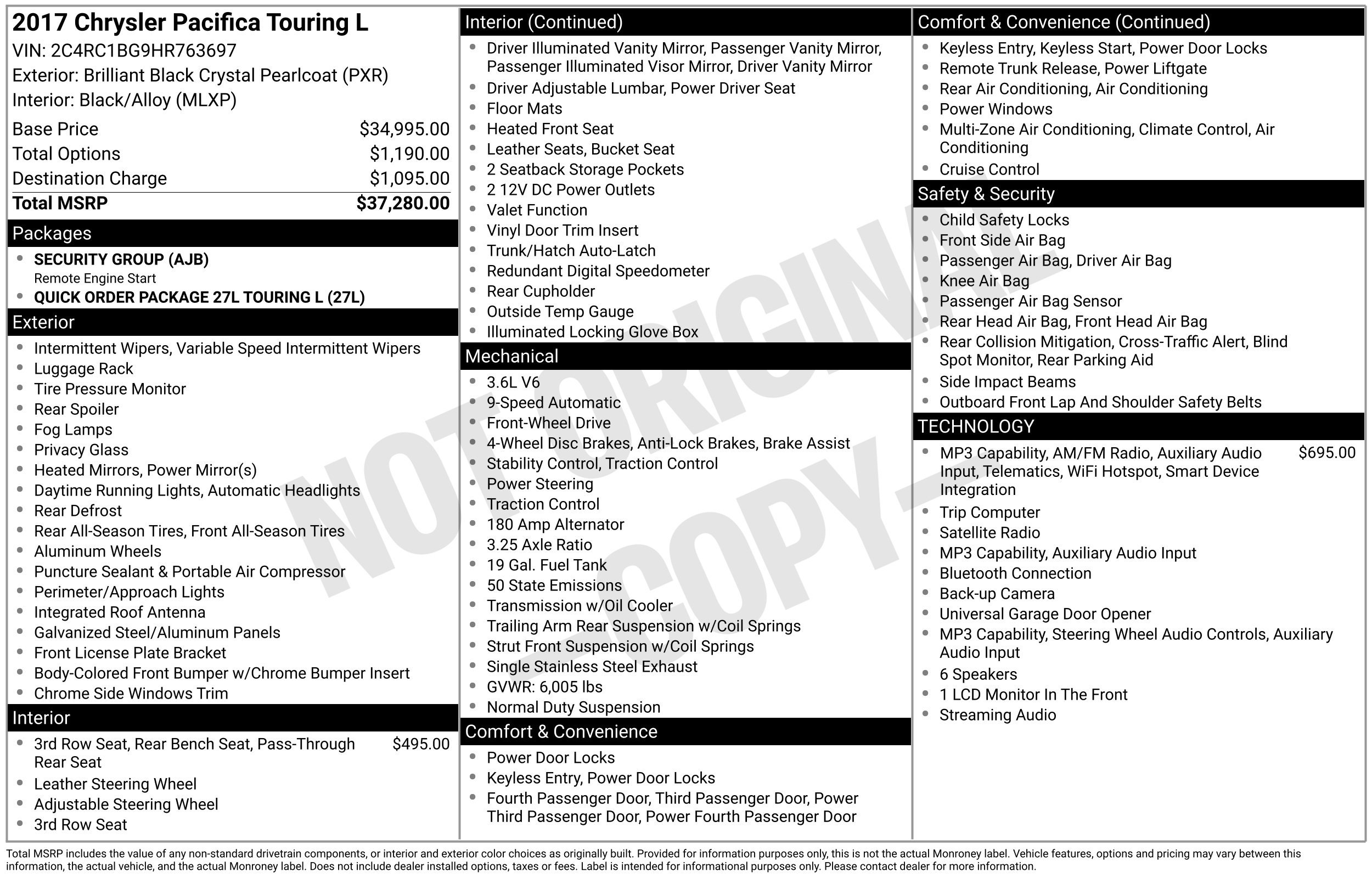 Used 2017 Chrysler Pacifica Touring-L FWD image 2
