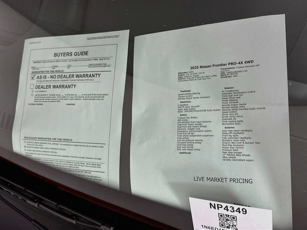 Certified 2025 Nissan Frontier PRO-4X w/ Interior Protection Package AWD/4WD image 13