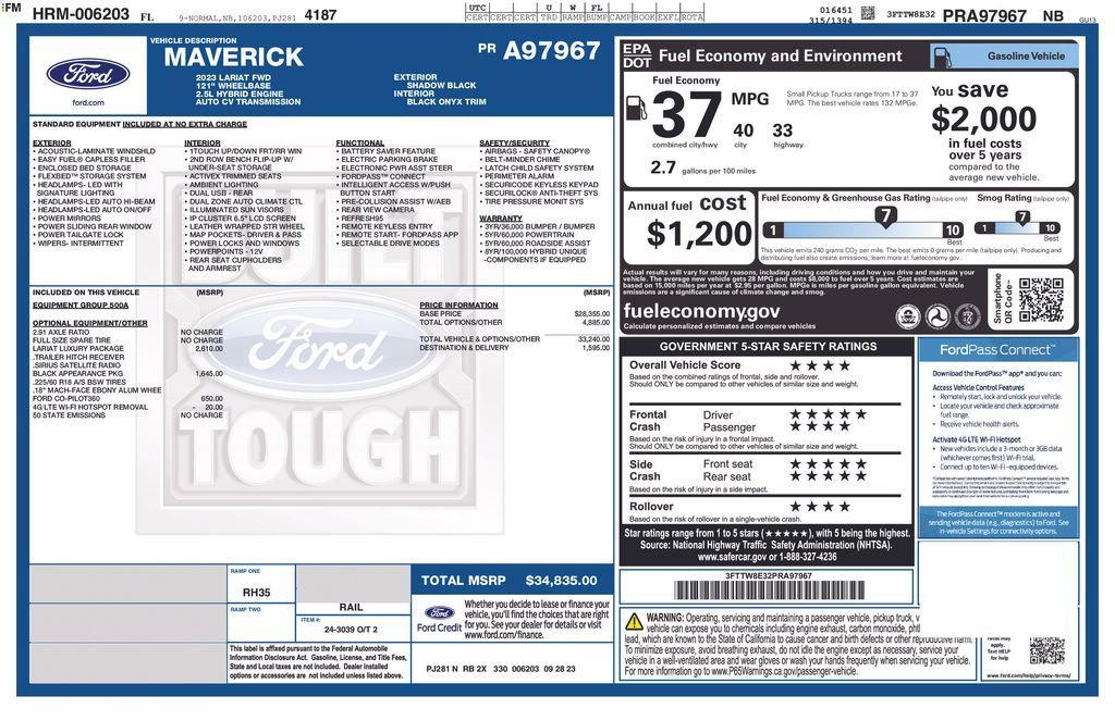Used 2023 Ford Maverick Lariat w/ Lariat Luxury Package image 6