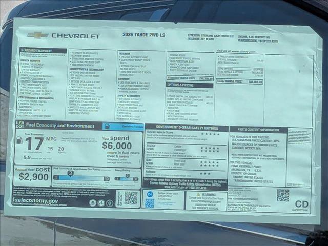 New 2026 Chevrolet Tahoe LS w/ Max Trailering Package RWD image 18