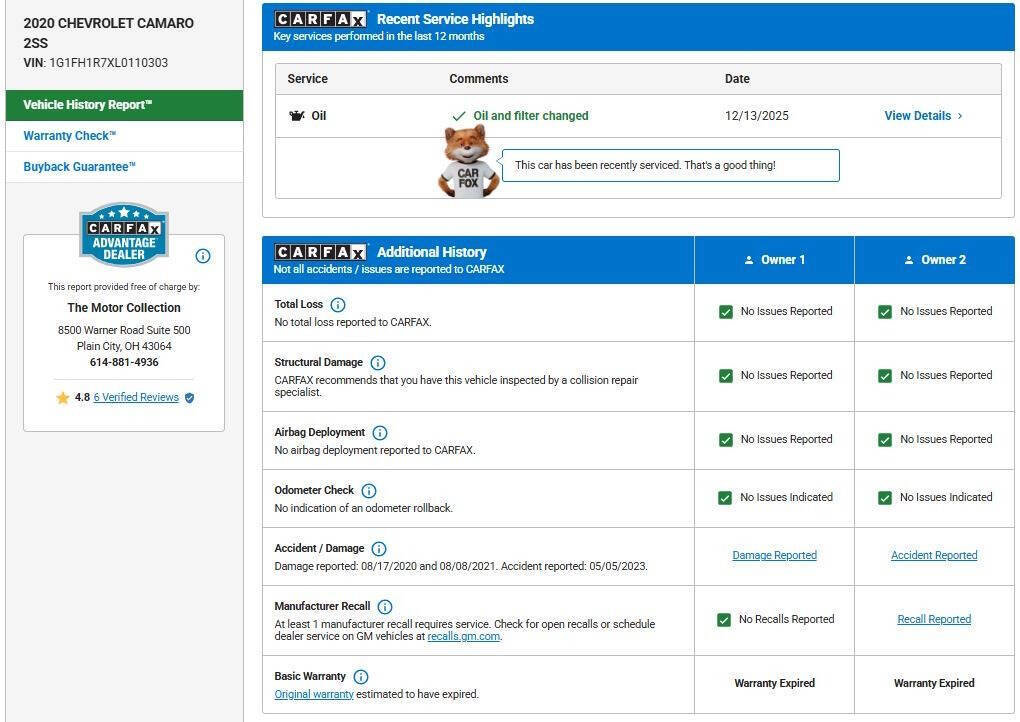 Used 2020 Chevrolet Camaro SS image 11