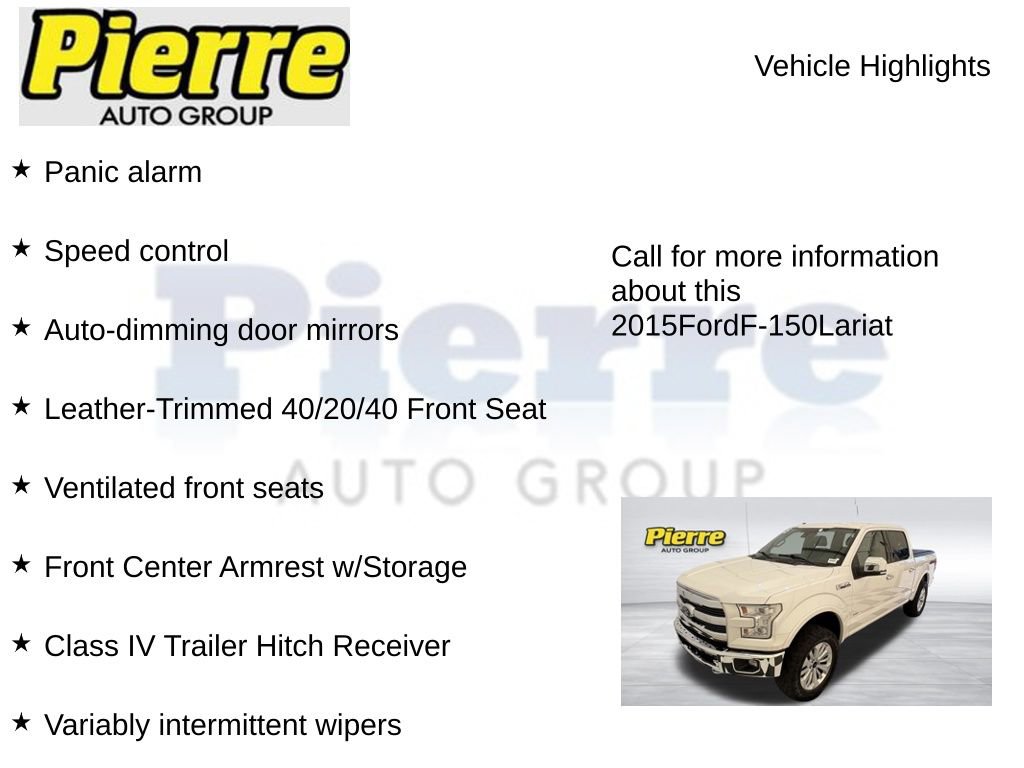 Used 2015 Ford F150 Lariat w/ Equipment Group 502A Luxury AWD/4WD image 15