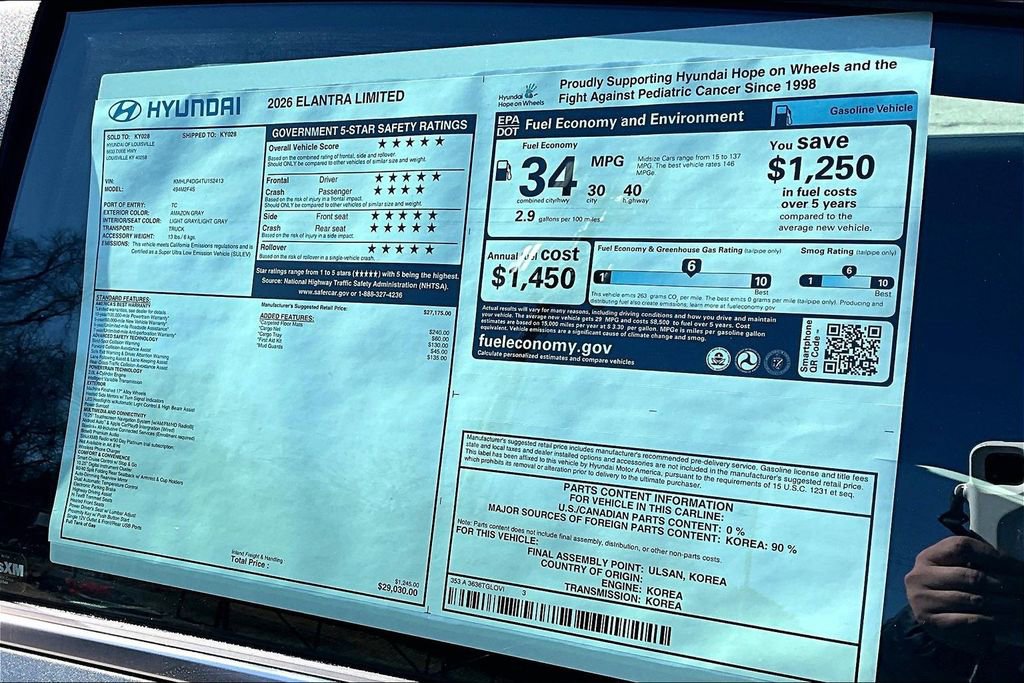 New 2026 Hyundai Elantra Limited image 15