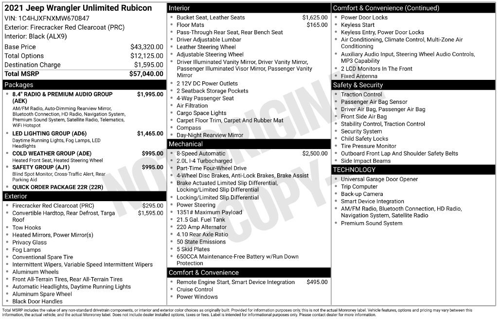 Certified 2021 Jeep Wrangler Unlimited Rubicon AWD/4WD image 24