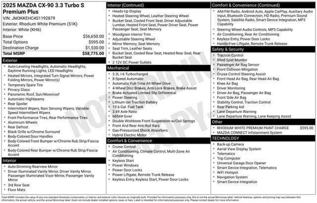 Certified 2025 MAZDA CX-90 3.3 Turbo S w/ Premium Plus image 28