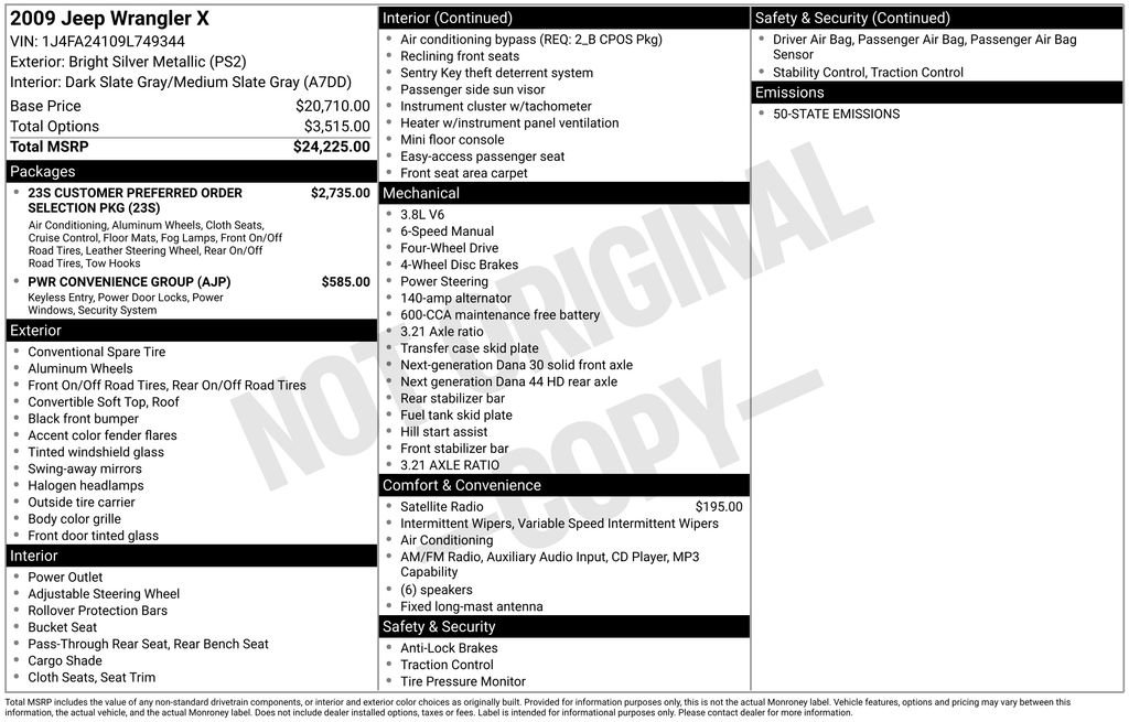 Used 2009 Jeep Wrangler X image 3