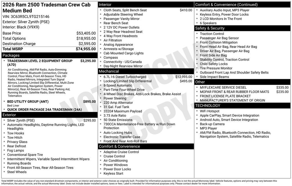 New 2026 RAM 2500 Tradesman AWD/4WD image 6