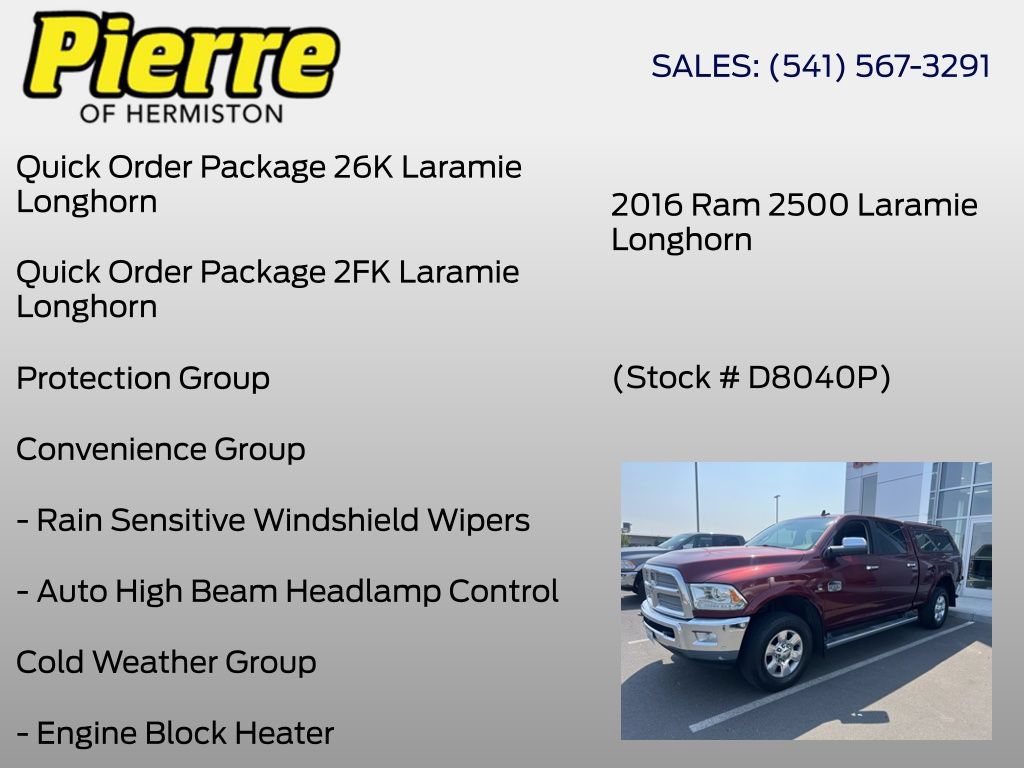 Used 2016 RAM 2500 Longhorn w/ Convenience Group AWD/4WD image 5