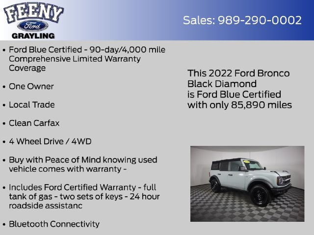 Certified 2022 Ford Bronco Black Diamond AWD/4WD image 4