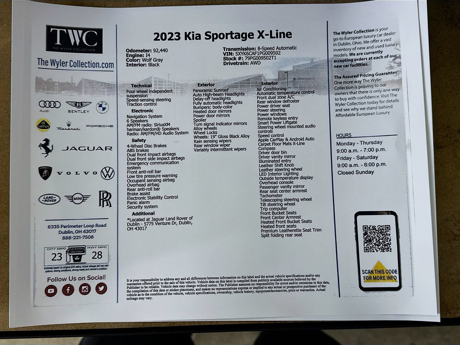 Used 2023 Kia Sportage X-Line w/ X-Line Premium Package AWD/4WD image 48