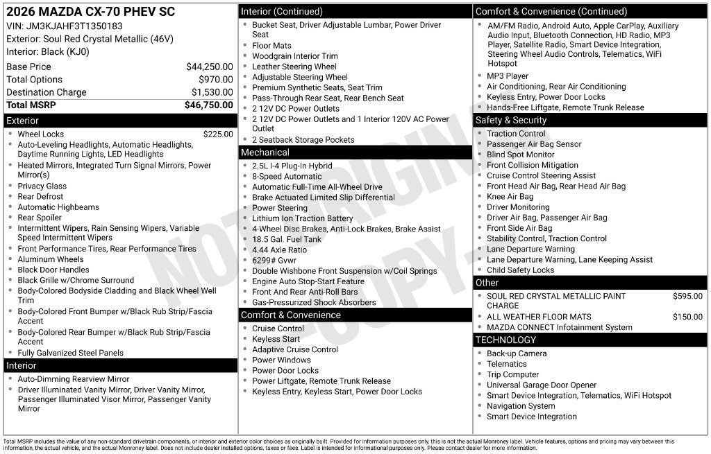 New 2026 MAZDA CX-70 SC AWD/4WD image 6