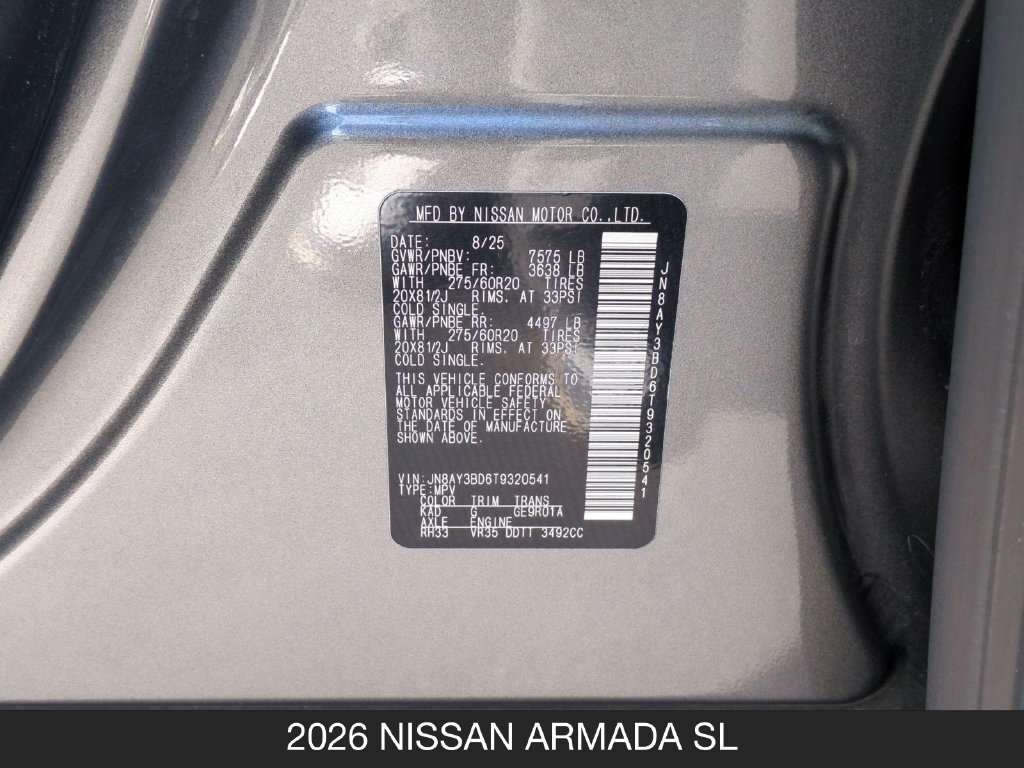 Certified 2026 Nissan Armada SL RWD image 25