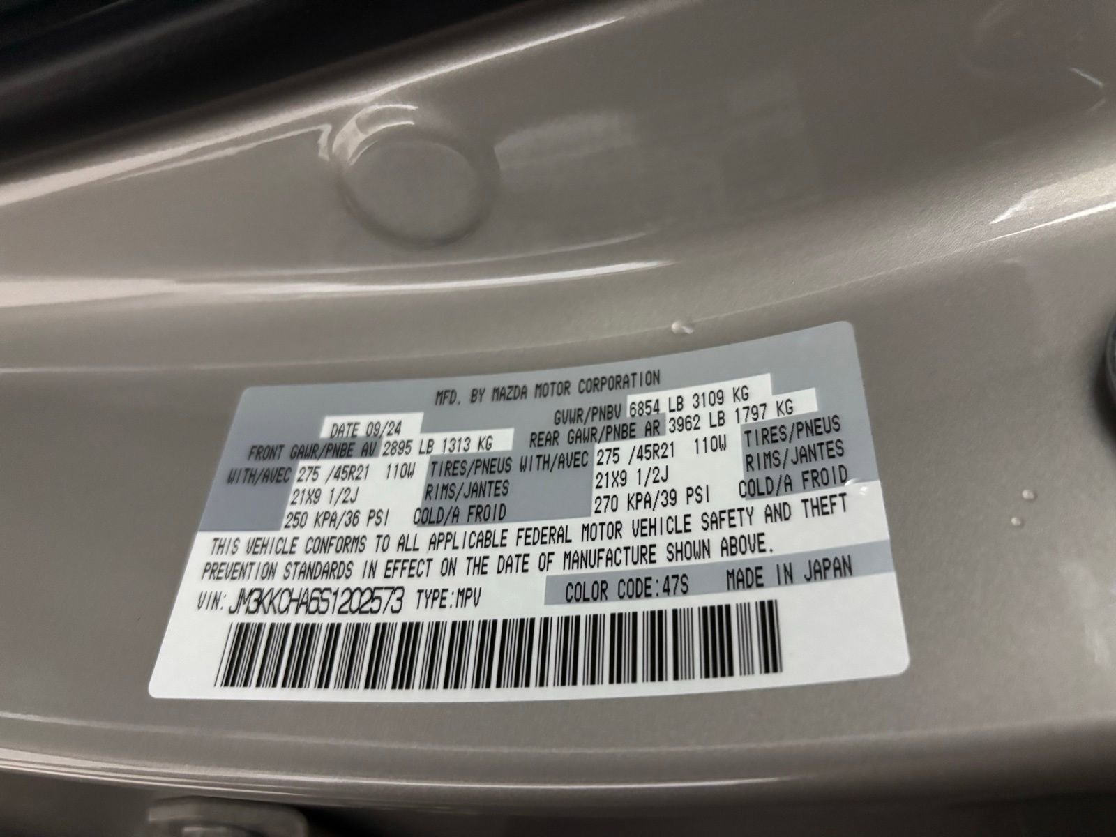 Certified 2025 MAZDA CX-90 Plug-In Hybrid w/Premium Sport image 29