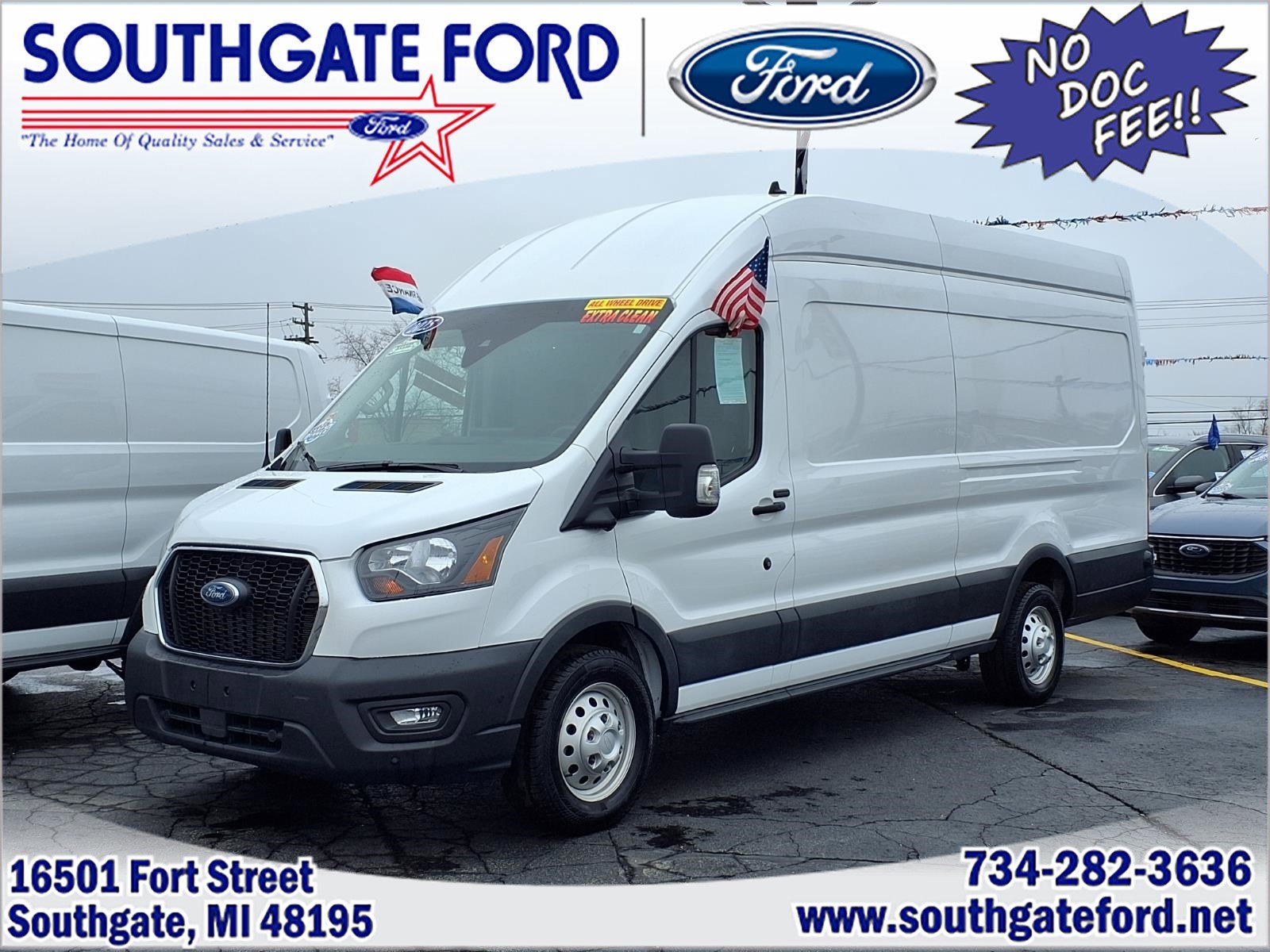 Used 2025 Ford Transit 350 148 High Roof Extended AWD w/ Upfitter Package image 1