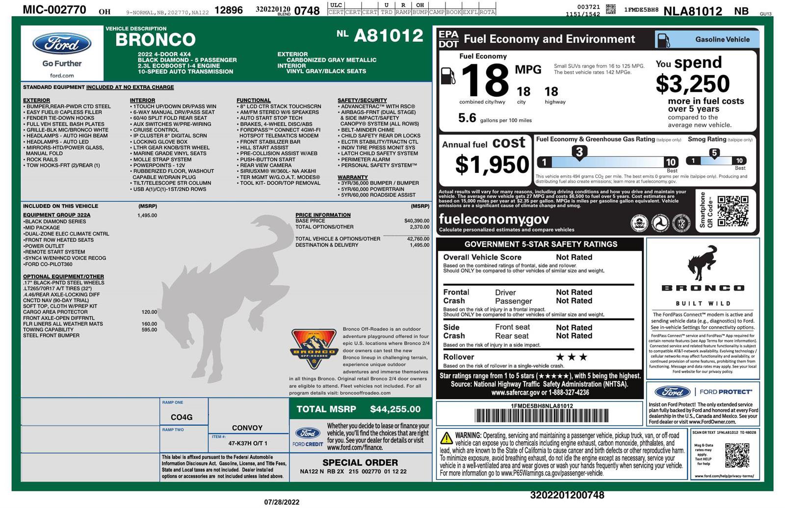 Used 2022 Ford Bronco Black Diamond image 4