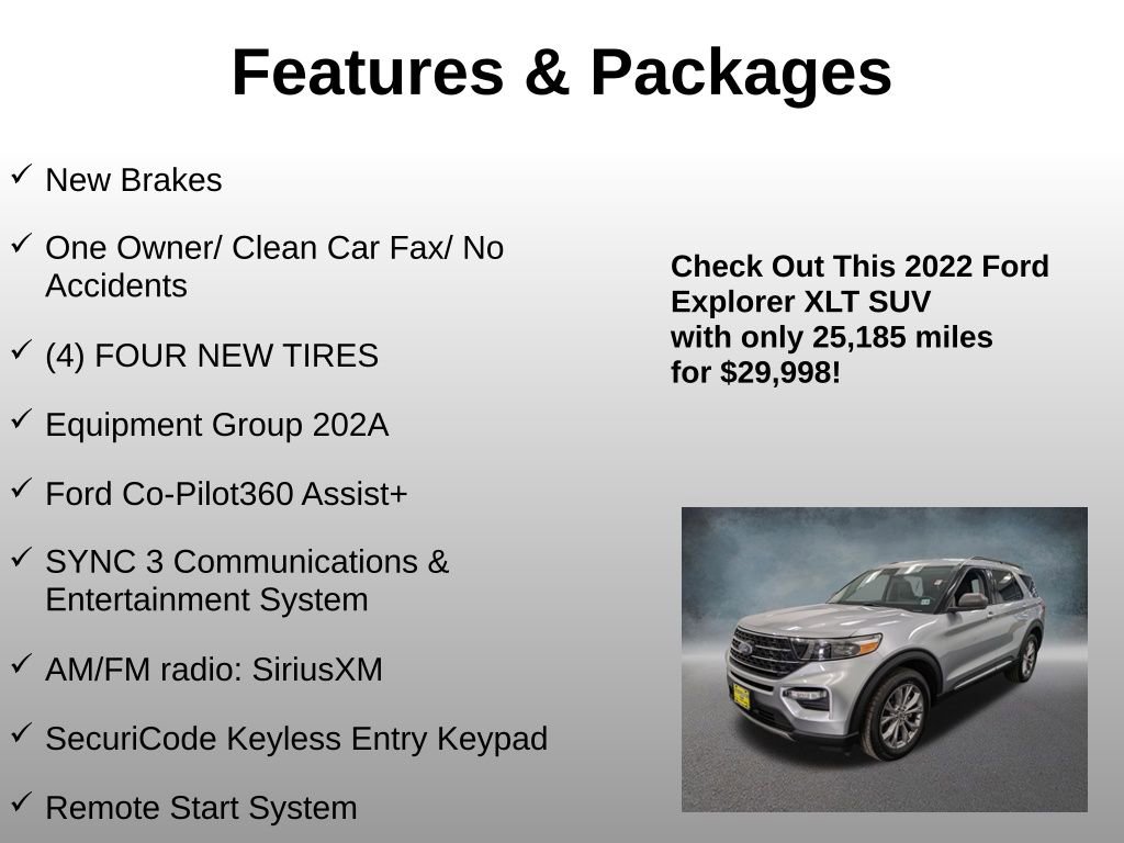 Used 2022 Ford Explorer XLT w/ Equipment Group 202A image 4