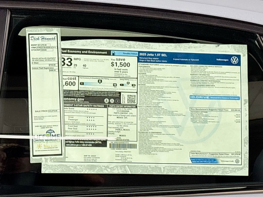 New 2025 Volkswagen Jetta SEL image 25