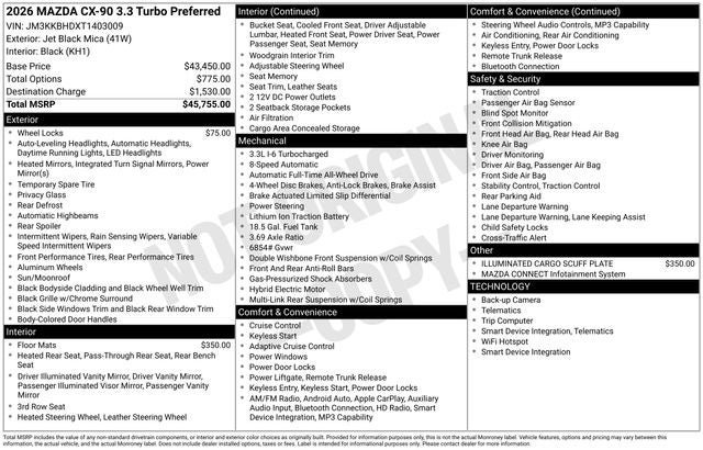 New 2026 MAZDA CX-90 3.3 Turbo w/ Preferred Package AWD/4WD image 29