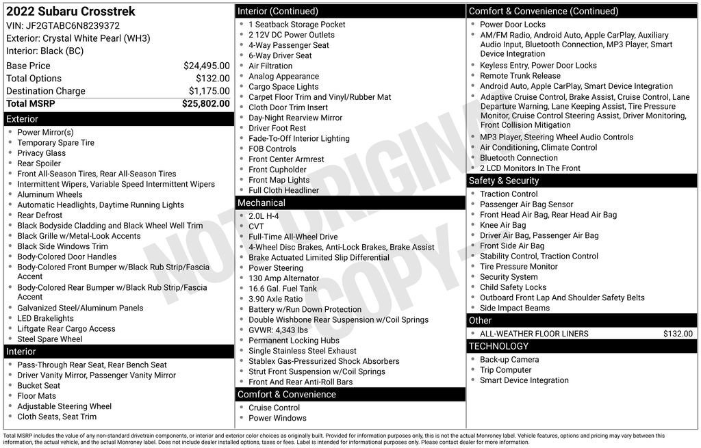 Used 2022 Subaru Crosstrek 2.0i image 36