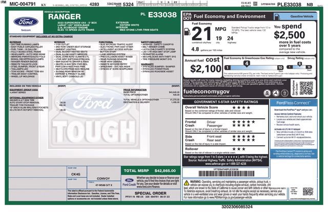Used 2023 Ford Ranger Lariat w/ Trailer Tow Package AWD/4WD image 34