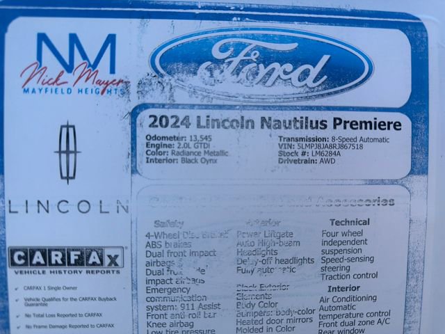 Used 2024 Lincoln Nautilus Premier w/ Jet Appearance Package AWD/4WD image 28