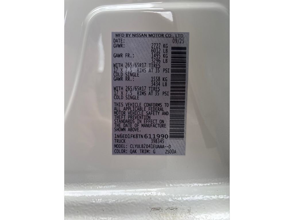 New 2026 Nissan Frontier SV w/ All-Weather Content Package image 12