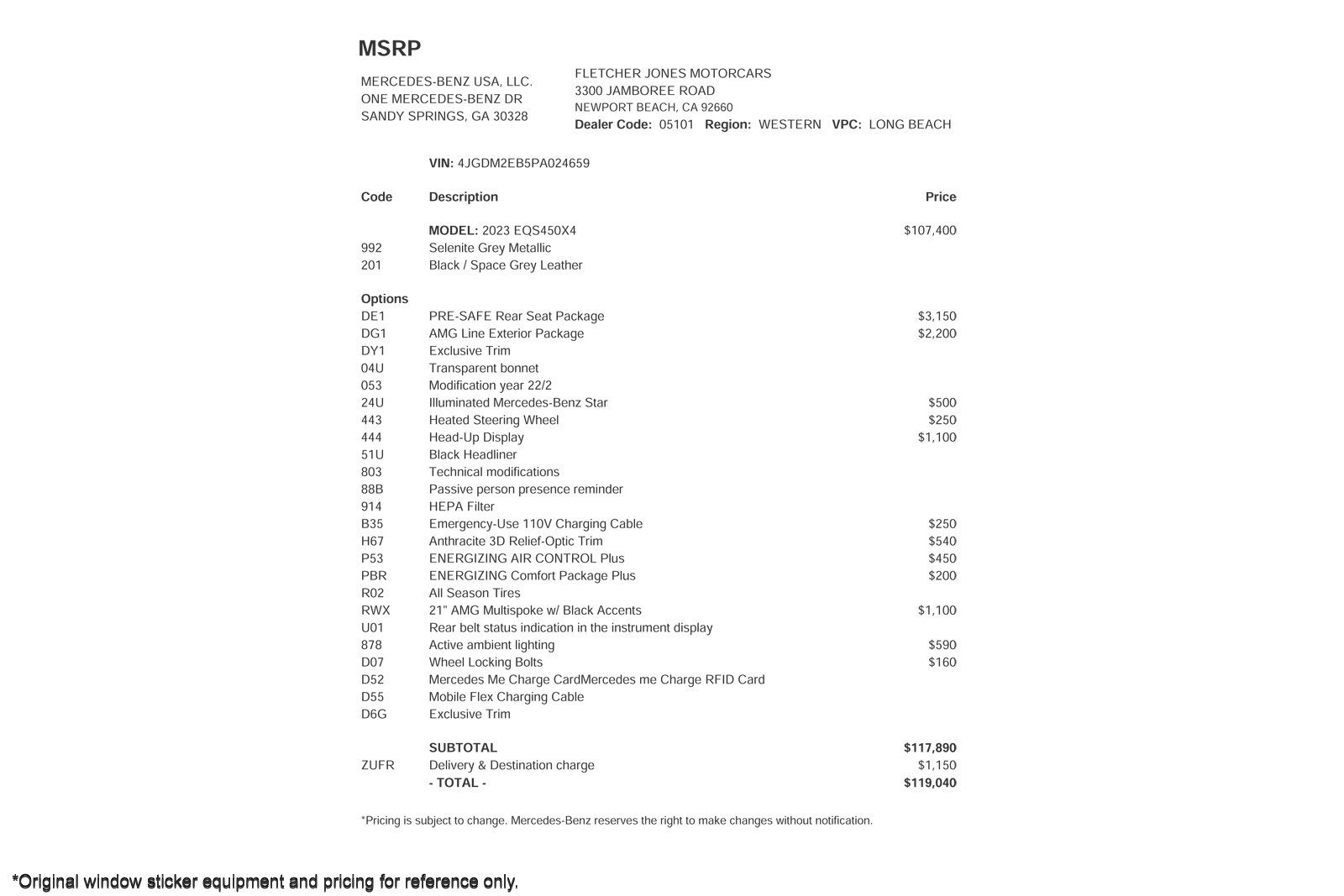 Used 2023 Mercedes-Benz EQS 450+ 4MATIC SUV w/ Exclusive Trim Package image 2