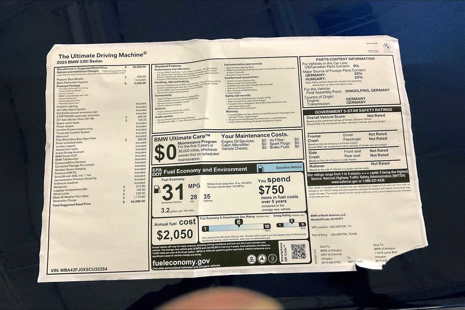 New 2025 BMW 530i 530i w/ Premium Package image 19