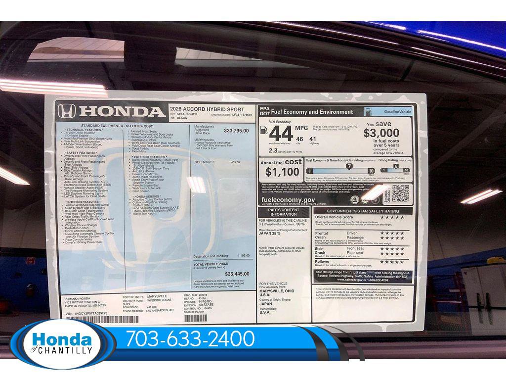 New 2026 Honda Accord Hybrid Sport image 22