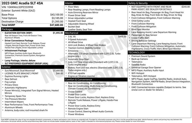 Certified 2023 GMC Acadia SLT w/ Elevation Edition AWD/4WD image 29