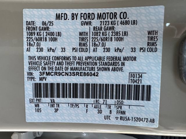 Used 2025 Ford Bronco Sport Outer Banks w/ Outer Banks Tech Package+ AWD/4WD image 28