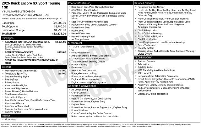 Used 2026 Buick Encore GX Sport Touring w/ Advanced Technology Package FWD image 27