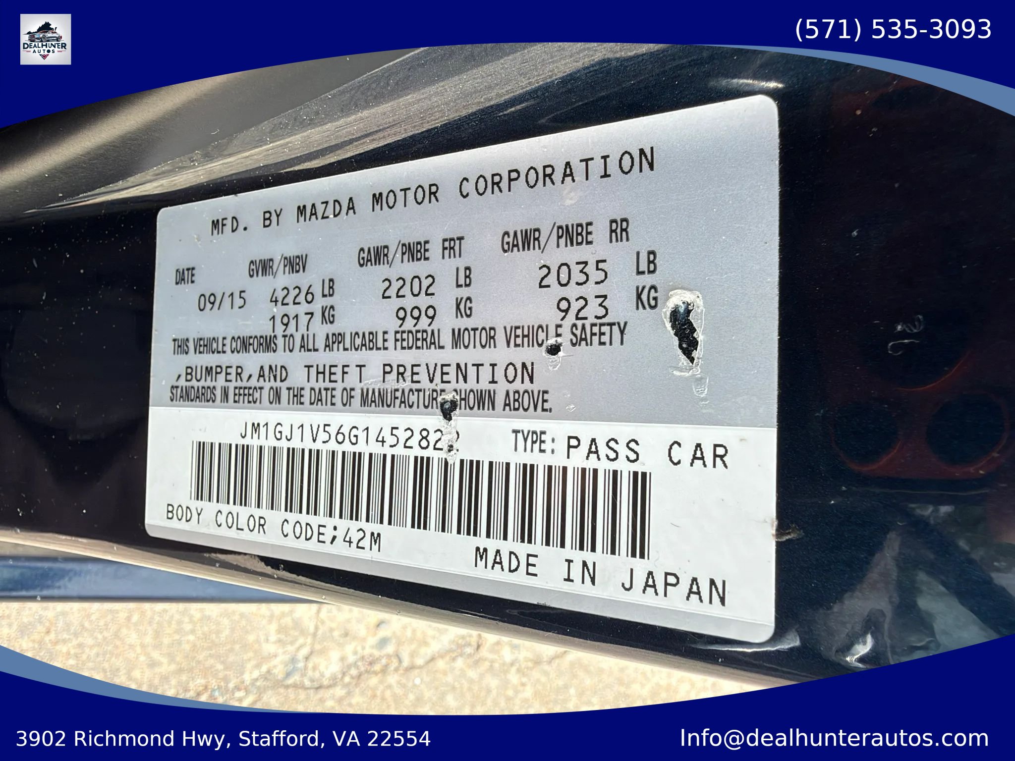 Used 2016 MAZDA MAZDA6 Touring FWD image 63