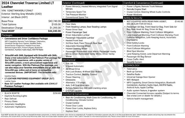 Used 2024 Chevrolet Traverse LT AWD/4WD image 10