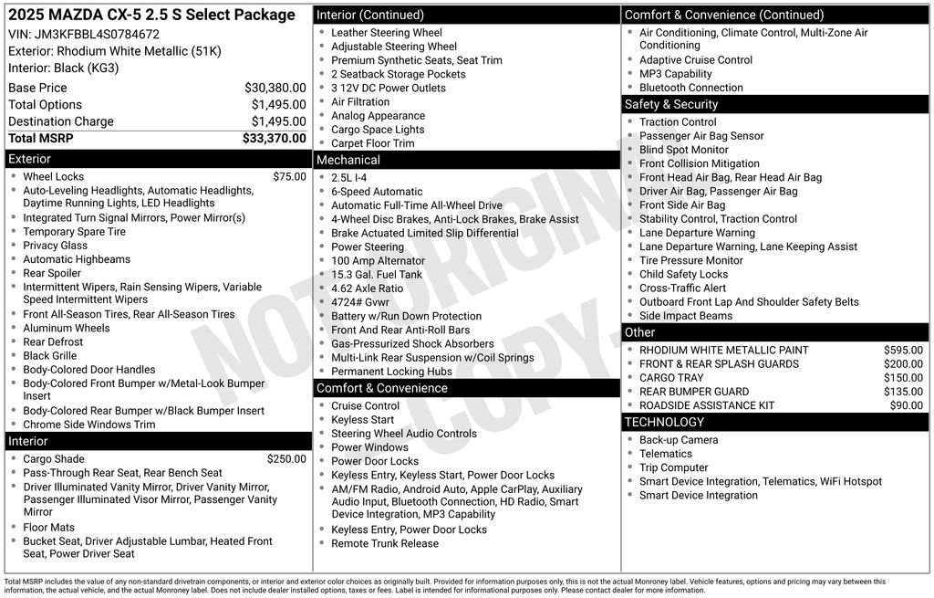 New 2025 MAZDA CX-5 AWD 2.5 S w/ Select Package image 6
