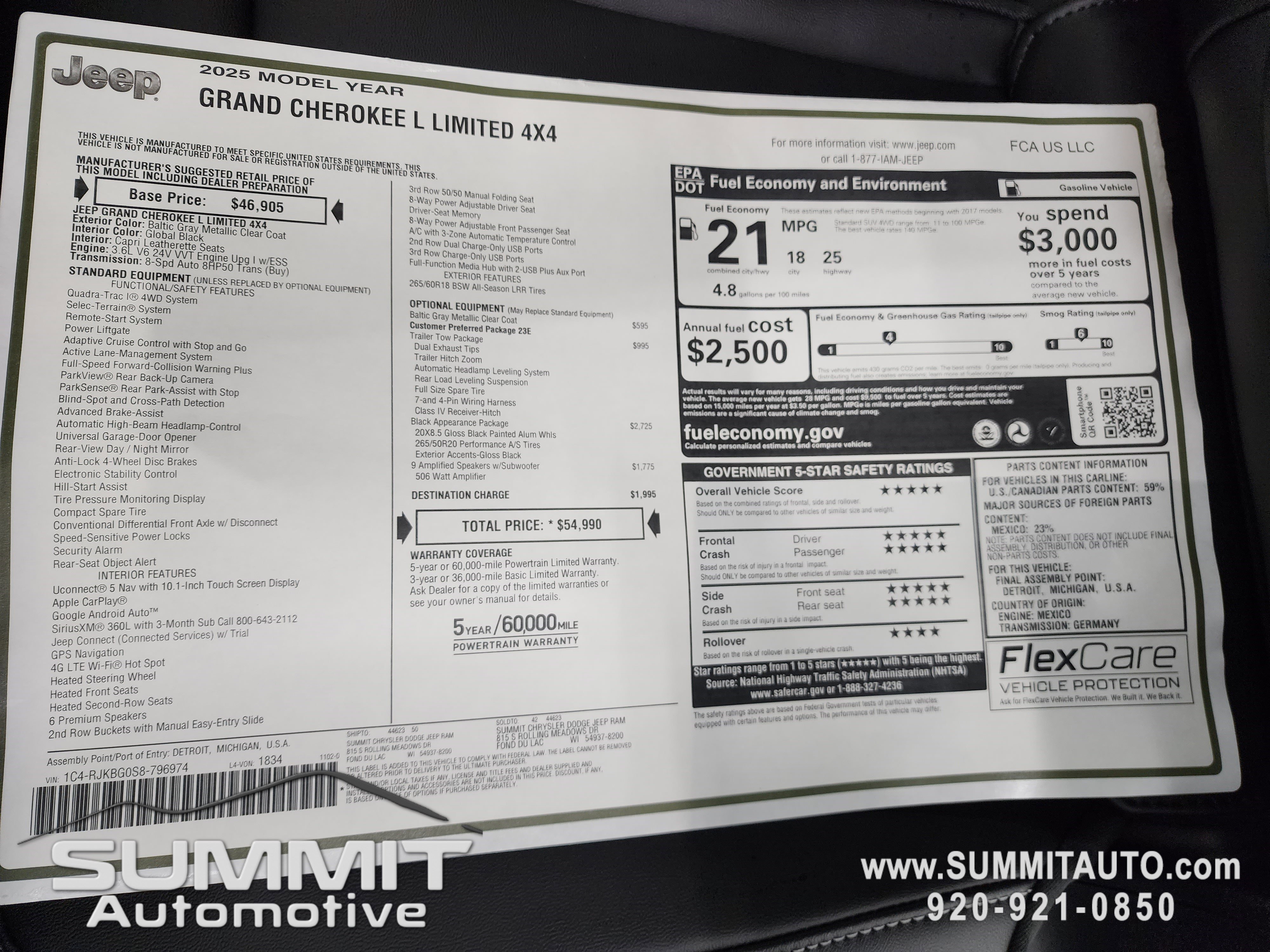 New 2025 Jeep Grand Cherokee L Limited w/ Black Appearance Package image 11